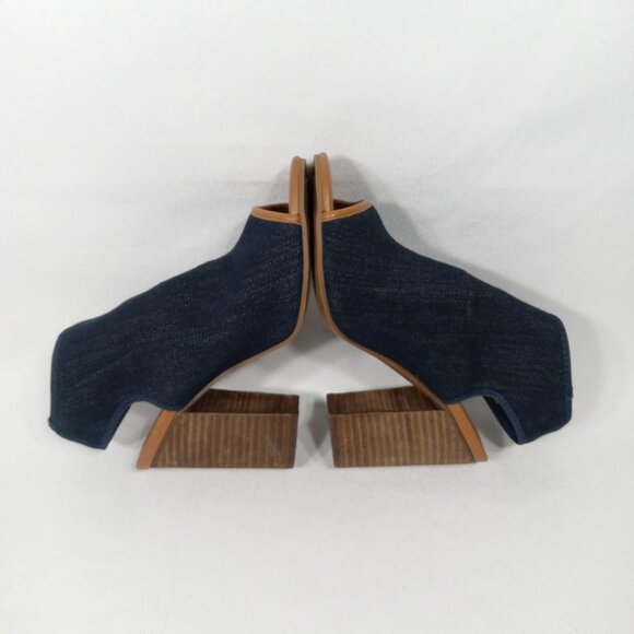CATO Navy Blue Jean Denim Look Open-Toe Sandals Womens Size 8 - Picture 7 of 16